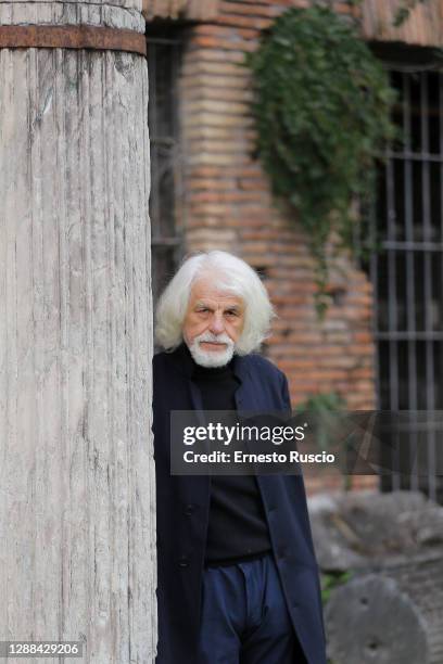 Director Michele Placido reads "Dei Consenti" of italian poet Gabriele Tinti on November 29, 2020 at Parco archeologico del Colosseo in Rome, Italy.