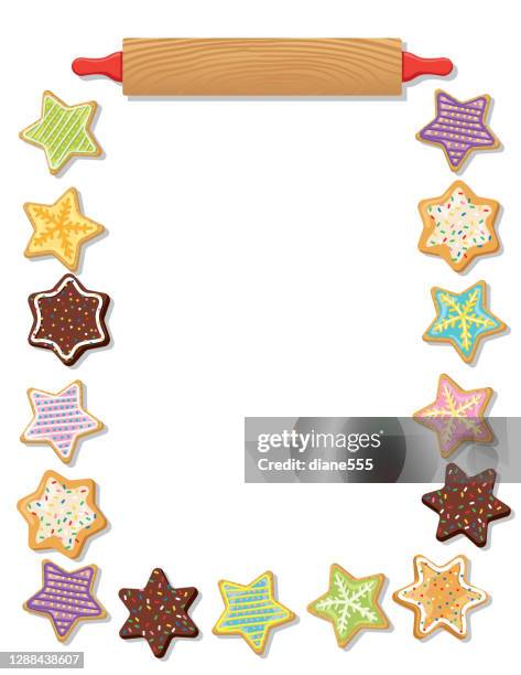 holiday baking cookie border - icing border stock illustrations