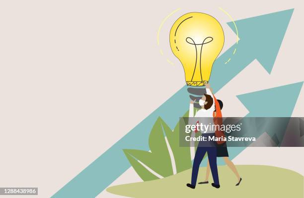 solution business concept - design thinking workshop stock illustrations
