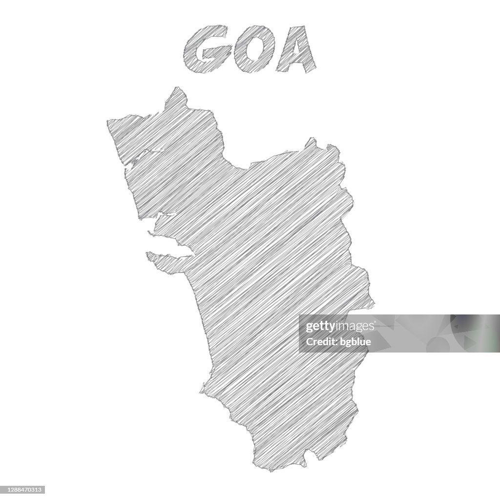 Goa Map Hand Drawn On White Background High-Res Vector Graphic - Getty ...