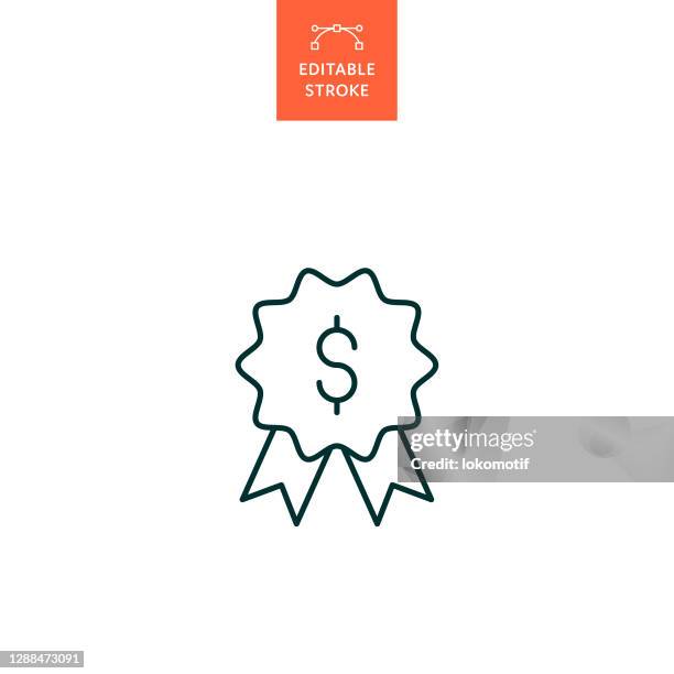 financial reward icon with editable stroke - exchanging presents stock illustrations