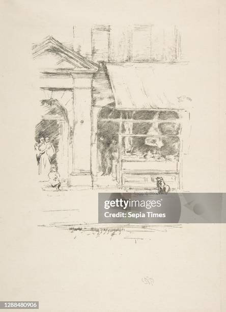 The Butcher's Dog Transfer lithograph, drawn on white transfer paper with a grained-stone texture; fourth state of four; printed in black ink on...