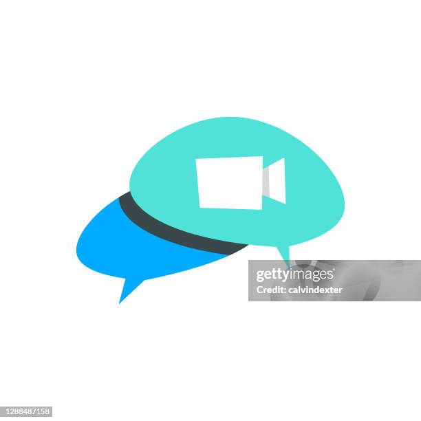 video call icon design - remote teaching stock illustrations