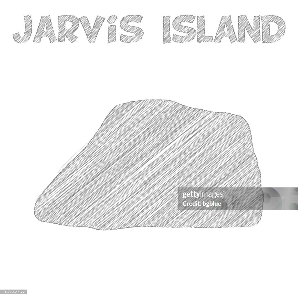 Jarvis Island map hand drawn on white background