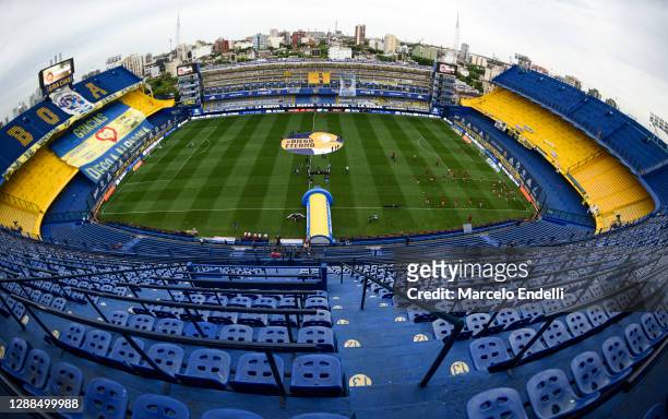 General view of Estadio Alberto J. Armando before a match between Boca Juniors and Newell's Old Boys as part of Copa Diego Maradona 2020 on November...