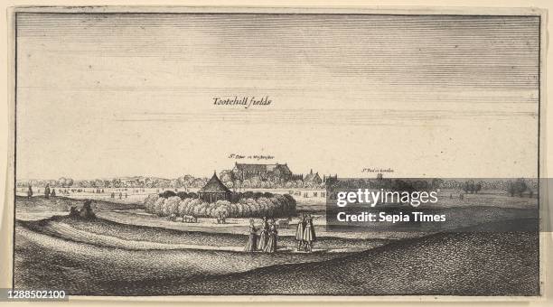 Tootehill fields , 1625–77, Etching; first state of two, Sheet: 3 11/16 × 6 3/4 in. , Prints, Wenceslaus Hollar , View across fields looking towards...