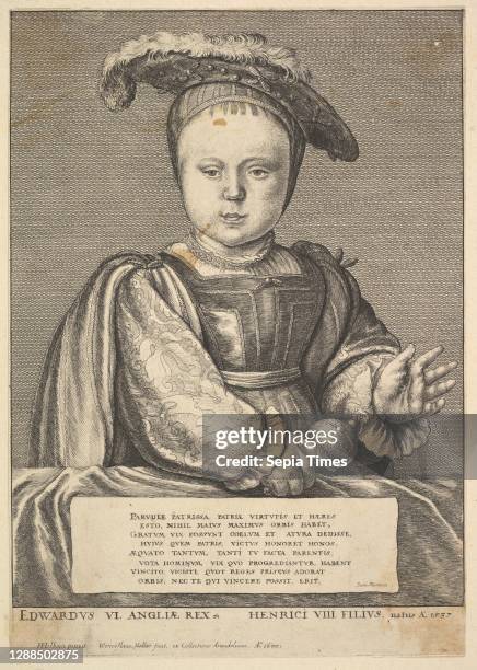 Edward VI Etching, only state, Sheet: 9 15/16 in. × 7 in. , Prints, After Hans Holbein the Younger , Portrait of Edward VI; half length, full face,...