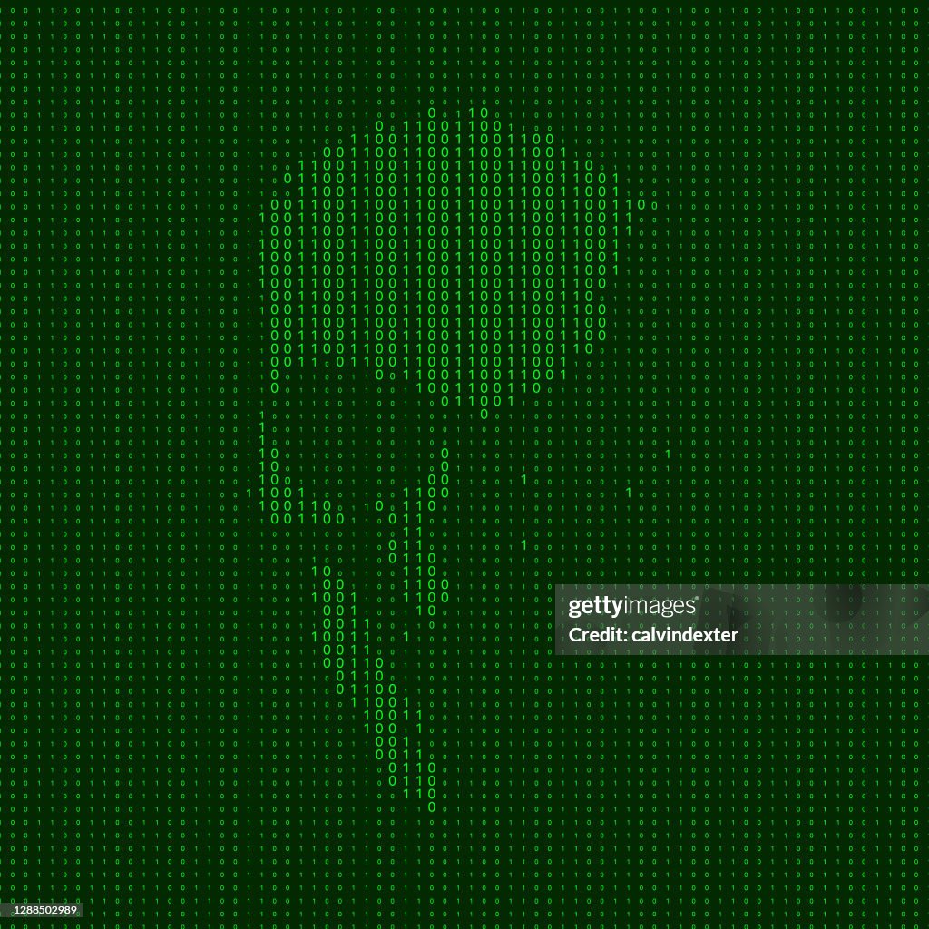 Human Skull Computer Crime Hacked Screen High-Res Vector Graphic ...