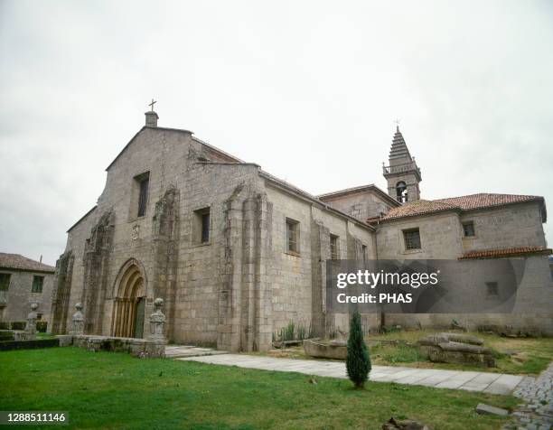 Spain, Galicia, province of La Coruna, Padron. Saint Mary Church in Iria Flavia. Built in the 11th century and subsequently rebuilt. Way of St. James.