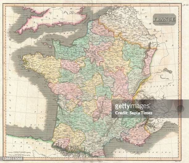Thomson Map of France, John Thomson, 1777 - 1840, was a Scottish cartographer from Edinburgh, UK.