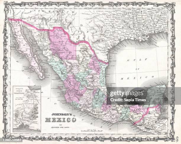 Johnson Map of Mexico and Texas.