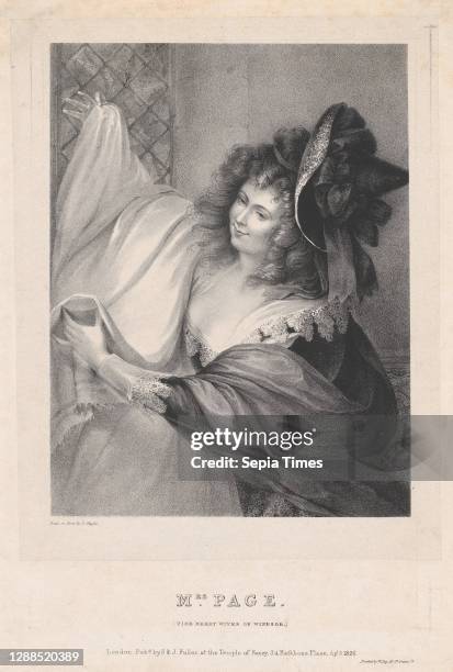 Mrs. Page , April 5 Lithograph on chine collé, Image: 8 3/8 × 6 7/16 in. , Prints, Louis Haghe , After Matthew William Peters .