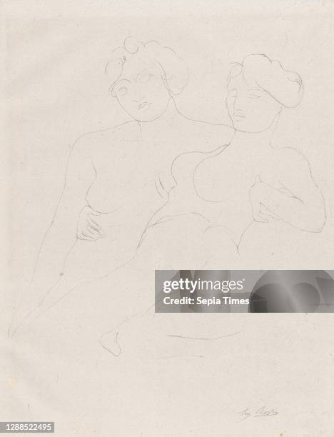 Petite, petite amie de mes seins et mon ame..' Lithograph, sheet: 12 13/16 x 9 7/8 in. , Prints, Auguste Rodin .