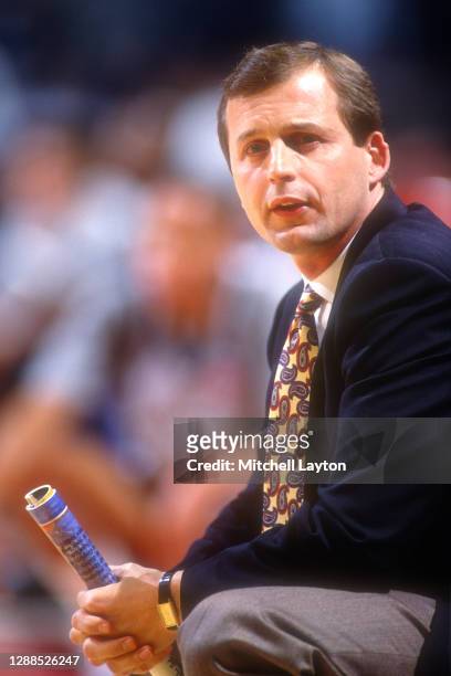 Head coach Rick Barnes of the Providence Friars looks on during a college basketball game against the Georgetown Hoyas at the Capitol Centre on March...