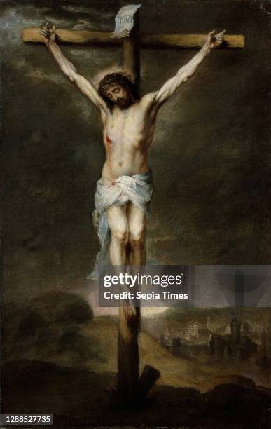 The Crucifixion, ca. 1675, Oil on canvas, 20 x 13 in. , Paintings, Bartolome Esteban Murillo , This poignant depiction of Christ on the Cross is an...