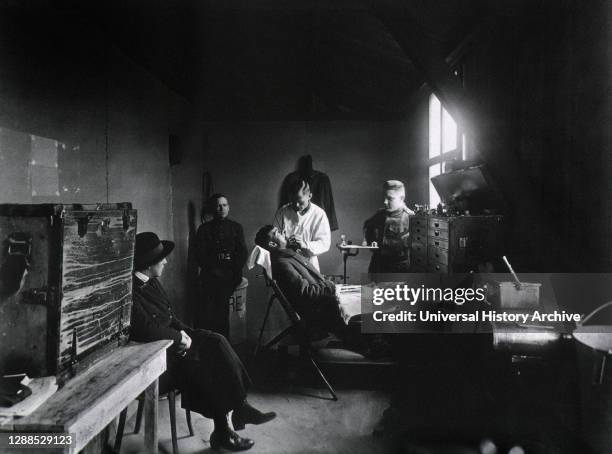 Dental Office at U.S. Army Camp Hospital no. 11 during World War I, St. Nazaire, France, 1914-1918.