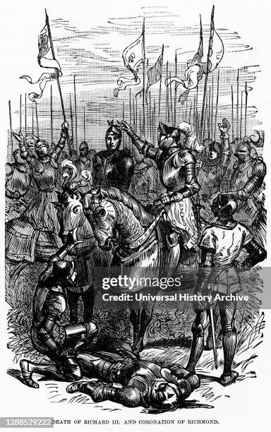 Death of Richard III and Coronation of Richmond , Illustration, Ridpath's History of the World, Volume III, by John Clark Ridpath, LL. D., Merrill &...