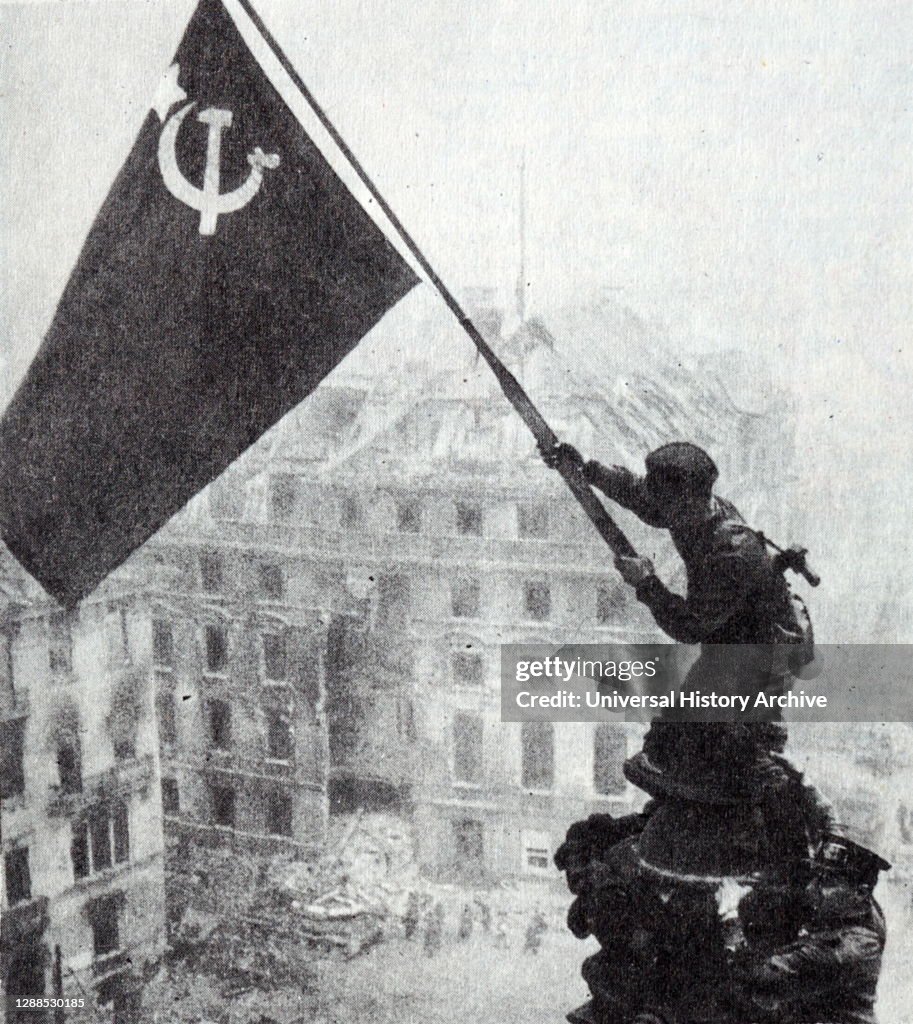 Banner of Victory over Reichstag in Berlin.