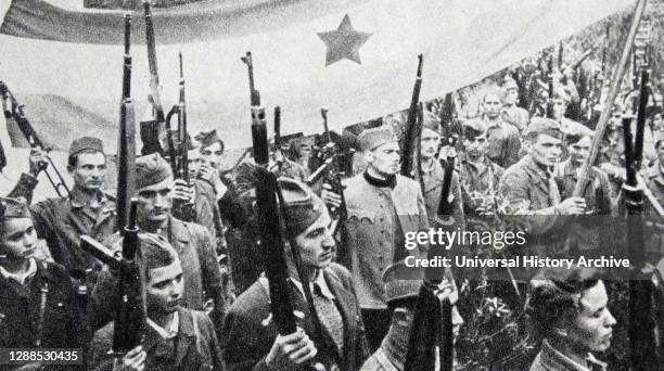 Oath taken by Yugoslav partisans, world war two. 1940.