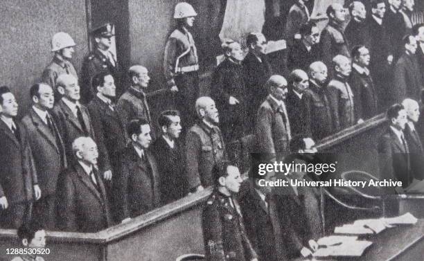 Tokyo War Crimes Tribunal, convened on April 29 to try the leaders of the Empire of Japan for joint conspiracy to start and wage war. Twenty-eight...