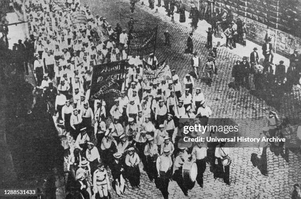 Demonstration of the revolutionary sailors in June 1917. Petrograd.