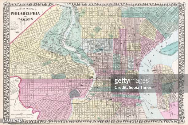 Mitchell Map of Philadelphia, Pennsylvania.