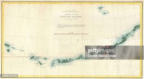 Coast Survey Map of the Aleutian Islands, Alaska.