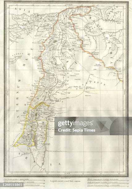 Alabern Map of Israel, Palestine, or Holy Land and Syria in Ancient Times.