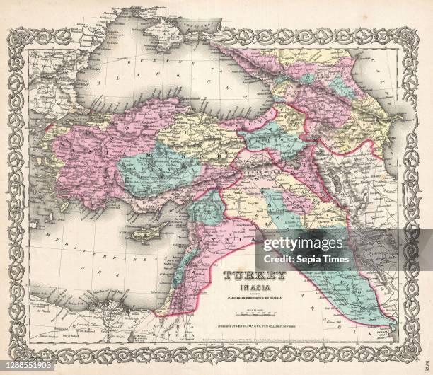 Colton Map of Turkey, Iraq, and Syria.