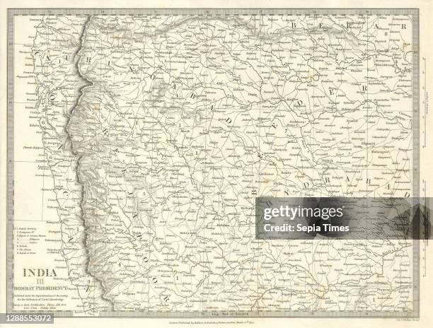 Map of Bombay Presidency and Goa, India.