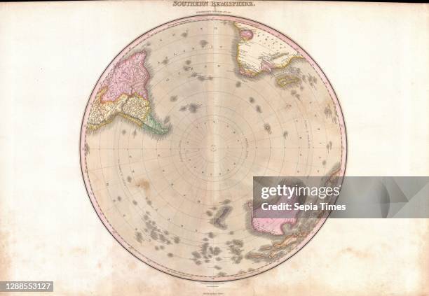 Pinkerton Map of the Southern Hemisphere, South Pole, Antarctic , John Pinkerton, 1758 – 1826, Scottish antiquarian, cartographer, UK.