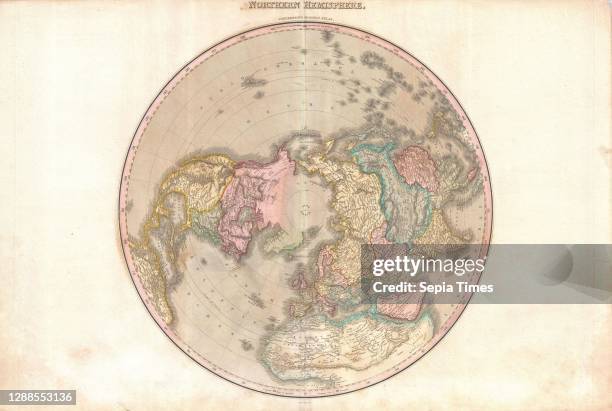 Pinkerton Map of the Northern Hemisphere, North Pole, Arctic , John Pinkerton, 1758 – 1826, Scottish antiquarian, cartographer, UK.