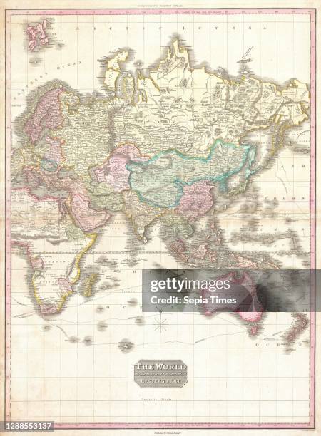 Pinkerton Map of the Eastern Hemisphere, Asia , Africa , Europe , Australia, John Pinkerton, 1758 – 1826, Scottish antiquarian, cartographer, UK.