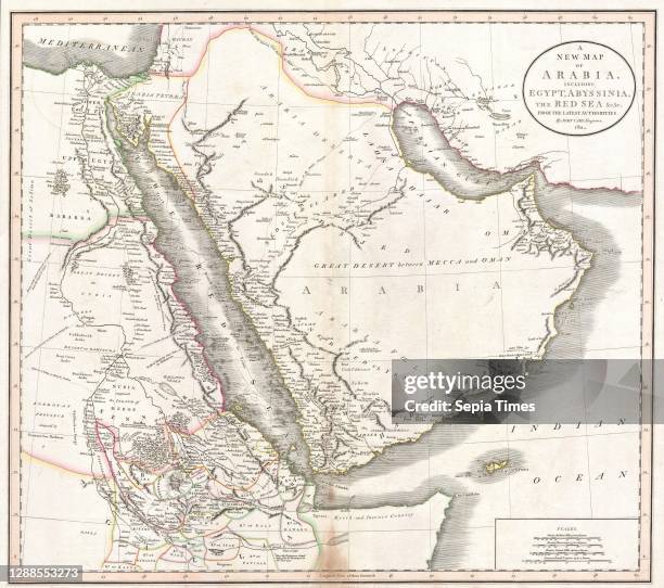 Cary Map of Arabia, Egypt and Abyssinia, John Cary, 1754 – 1835, English cartographer.