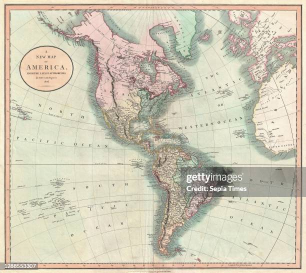 Cary Map of the Western Hemisphere, North America and South America , John Cary, 1754 – 1835, English cartographer.