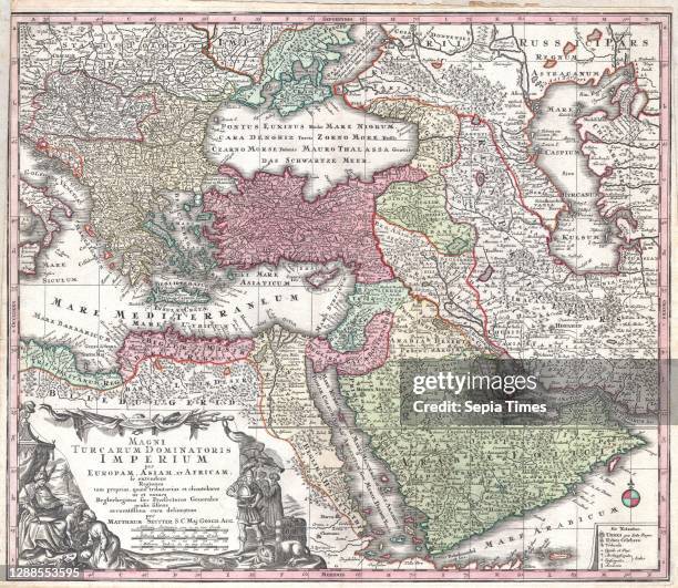 Seutter Map of Turkey, Ottoman Empire, Persia and Arabia.