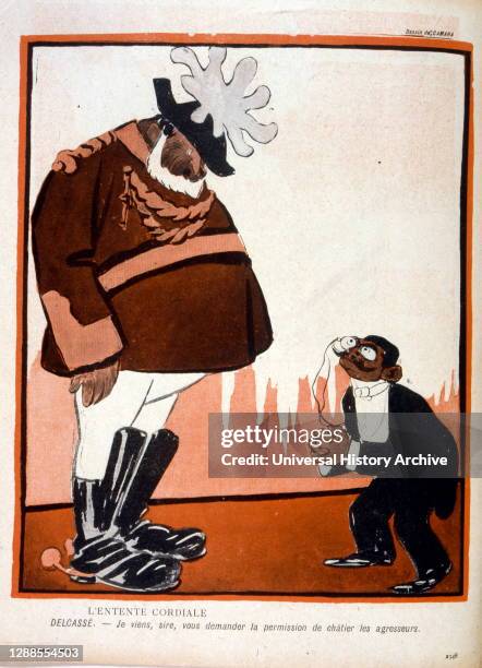 Satirical illustration depicting Theophile Delcasse, News Photo