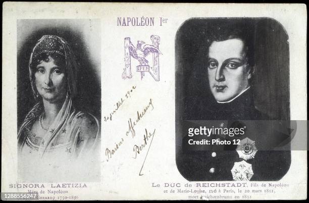 Portraits of Laetizia Bonaparte, mother of Napoleon I and her grandson Napoleon II. Paris, Fondation Napoleon.
