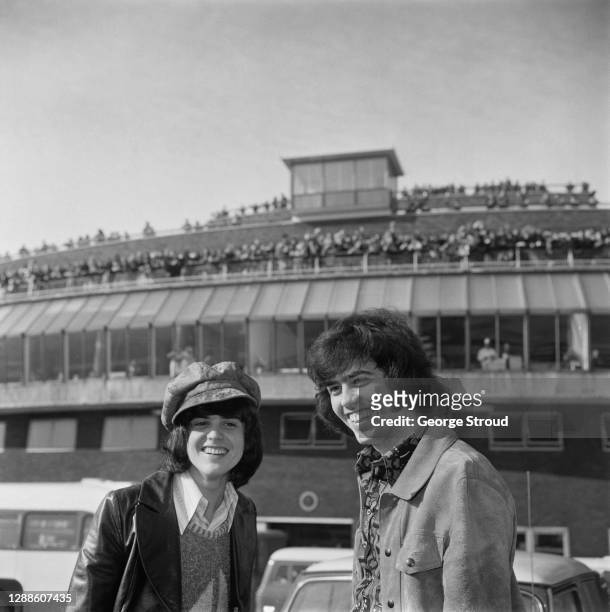 Two of the Osmond brothers of singing family group the Osmonds arrive at Heathrow Airport, London, UK, to be met by crowds of fans, 2nd March 1973....