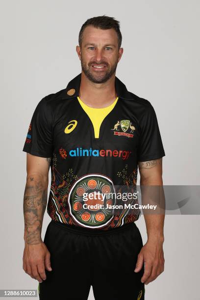 Matthew Wade poses during the Cricket Australia Men's 2020/21 Headshots Session on November 30, 2020 in Canberra, Australia.