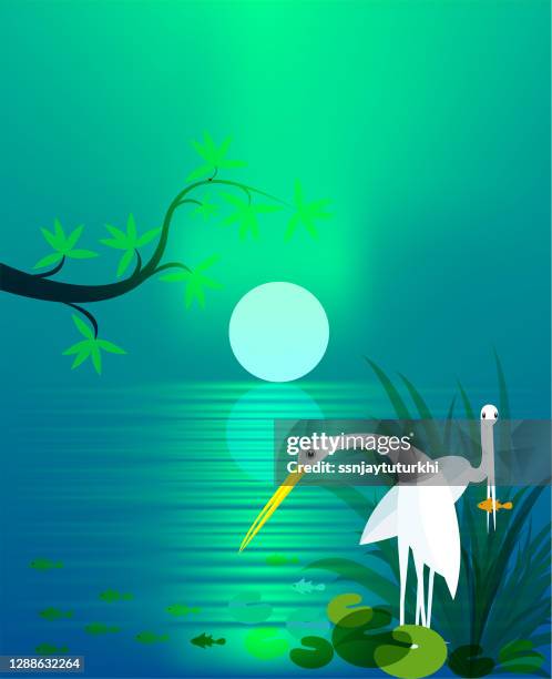 landscape , - sunset field trees stock illustrations