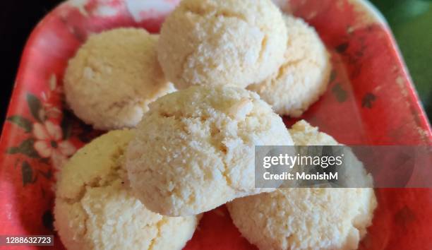 sesame coconut cookies - coconut biscuits stock-fotos und bilder