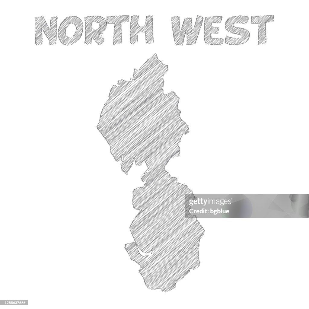 North West Map Hand Drawn On White Background HighRes Vector Graphic
