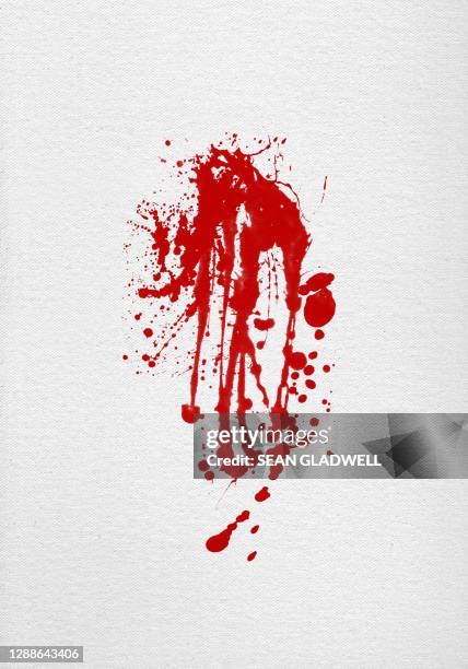 red splattered paint - blood stain stockfoto's en -beelden