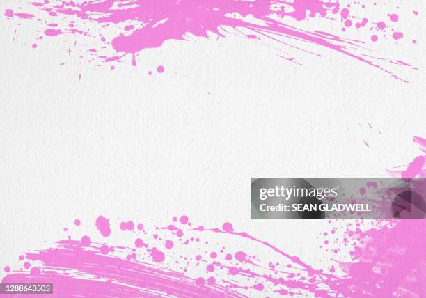 pink paint splashes - paint splash stockfoto's en -beelden