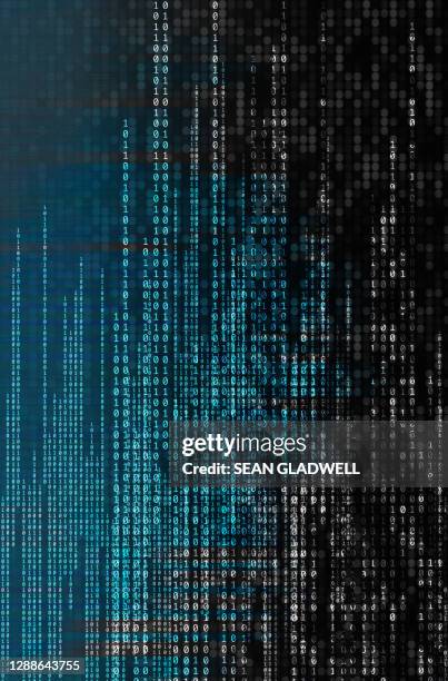 digital binary code numbers - s shades of blue season 1 stockfoto's en -beelden