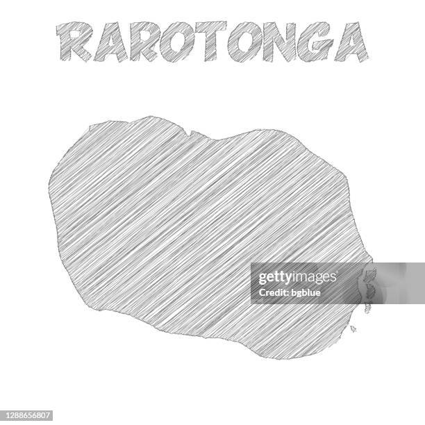 Simple Map Rarotonga Rarotonga Map Hand Drawn On White Background High-Res Vector Graphic ...