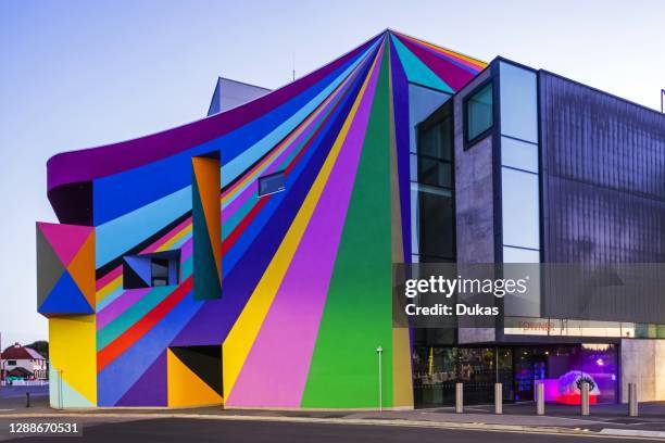 England, East Sussex, Eastbourne, The Towner Art Gallery, Exterior Mural Artwork by Lothar Gotz.