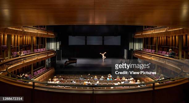 View across Linbury Theatre during dance performance. Royal Opera House, London, United Kingdom. Architect: Stanton Williams, 2018.
