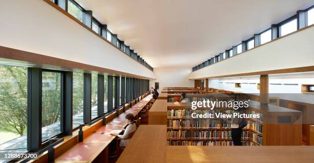 Interior view of reading room. Study Centre at St Johns College Library, Oxford, United Kingdom. Architect: Wright & Wright Architects LLP, 2019.